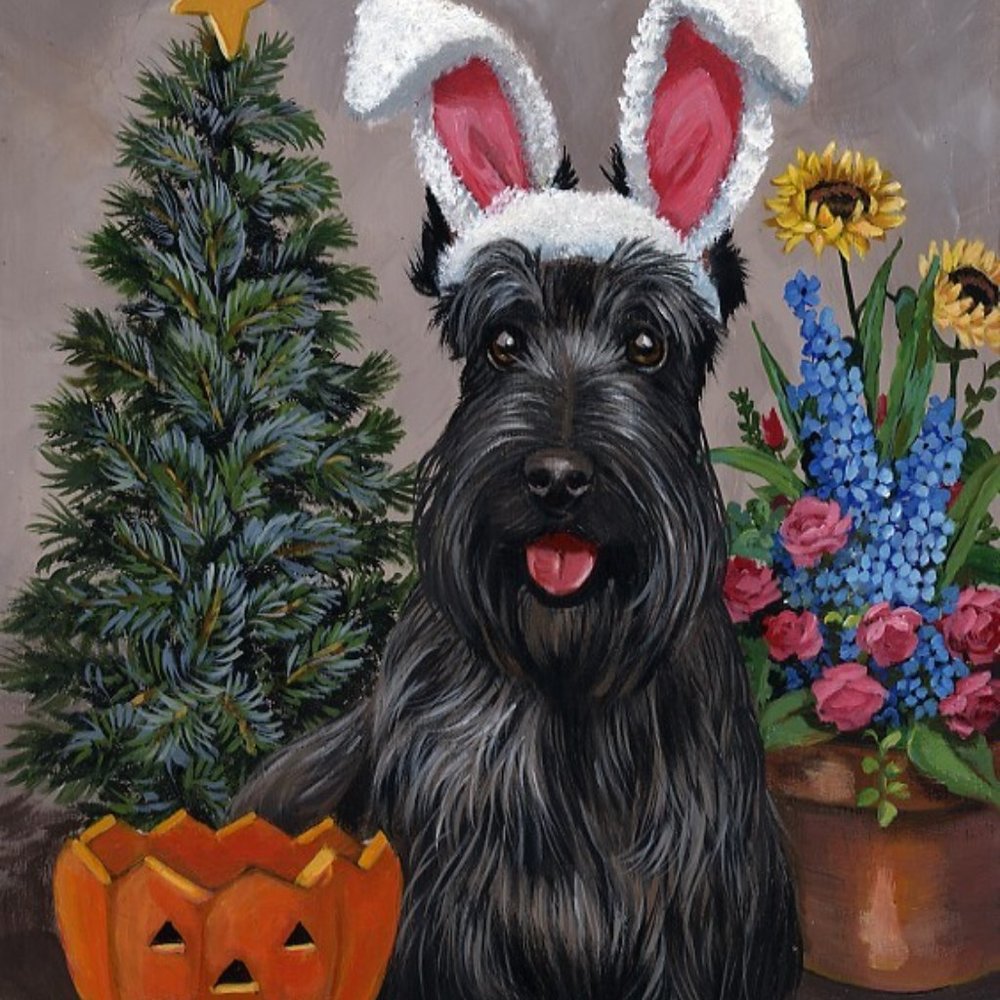 Precious Pets Garden Flag - Scottie 4 Seasons 12" x 18"